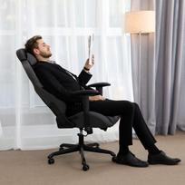 reguliuojama biuro kedes - Songmics Racing Chair Grey/Black, juoda/pilka - 5 nuotrauka