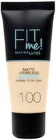 Maybelline Fit Me Matte & Poreless makiažo pagrindas - 100 Warm Ivory