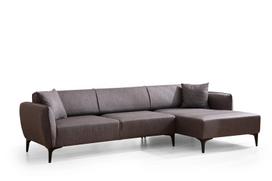 Kampinė sofa Hanah Home Belissimo, tamsiai pilka, dešininė, 140 x 270 x 67 cm