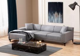 Kampinė sofa Hanah Home Berlin, šviesiai pilka, dešininė, 181 x 258 x 83 cm