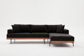 Pirkti Kampinė sofa Hanah Home Liva, ruda/antracito, dešininė, 76 x 227 x 94 cm - Photo 1