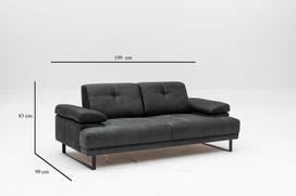 dviviete sofa lov - Sofa Hanah Home Mustang 2-Seat Sofa, antracito, 199 x 99 x 83 cm - 8 nuotrauka