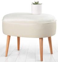 Pufas Hanah Home Moile, kreminės spalvos, 44 cm x 63 cm x 47 cm