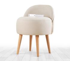 taburetes ir - Pufas Hanah Home Corvile, kreminės spalvos, 48 cm x 42 cm x 47 cm - 2 nuotrauka