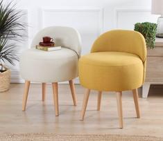 taburetes ir - Pufas Hanah Home Corvile, kreminės spalvos, 48 cm x 42 cm x 47 cm - 6 nuotrauka