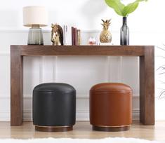 kupranugaris - Pufas Hanah Home Milotte Camel, rudas, 42 cm x 42 cm x 43 cm - 6 nuotrauka