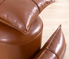 kupranugaris - Pufas Hanah Home Milotte Camel, rudas, 42 cm x 42 cm x 43 cm - 8 nuotrauka