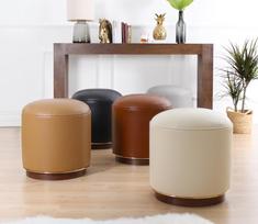 kupranugaris - Pufas Hanah Home Milotte Camel, rudas, 42 cm x 42 cm x 43 cm - 10 nuotrauka