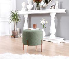 pufas zalia - Pufas Hanah Home Copper 41, žalias/vario, 40 cm x 40 cm x 42 cm - 4 nuotrauka