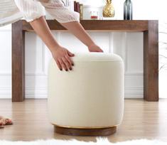 spalvoti pufai - Pufas Hanah Home Zeone 209FLF1147, kreminės spalvos, 42 cm x 42 cm x 43 cm - 4 nuotrauka