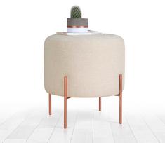 spalvoti pufai - Pufas Hanah Home Copper 46, vario/kreminės spalvos, 40 cm x 40 cm x 42 cm - 2 nuotrauka