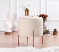spalvoti pufai - Pufas Hanah Home Copper 46, vario/kreminės spalvos, 40 cm x 40 cm x 42 cm - 3 nuotrauka