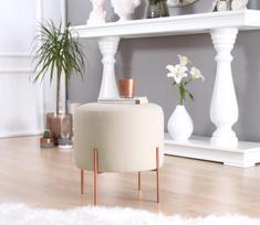 spalvoti pufai - Pufas Hanah Home Copper 46, vario/kreminės spalvos, 40 cm x 40 cm x 42 cm - 4 nuotrauka