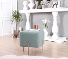 pufas zalia - Pufas Hanah Home Copper 54 Sea Green, šviesiai žalia, 40 cm x 40 cm x 42 cm - 4 nuotrauka