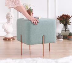 pufas zalia - Pufas Hanah Home Copper 54 Sea Green, šviesiai žalia, 40 cm x 40 cm x 42 cm - 5 nuotrauka