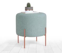 pufas zalia - Pufas Hanah Home Copper 43 Sea Green, šviesiai žalia, 40 cm x 40 cm x 42 cm - 2 nuotrauka
