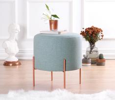 pufas zalia - Pufas Hanah Home Copper 43 Sea Green, šviesiai žalia, 40 cm x 40 cm x 42 cm - 3 nuotrauka
