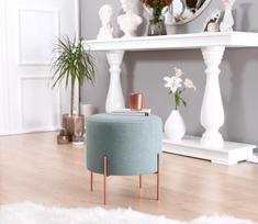 pufas zalia - Pufas Hanah Home Copper 43 Sea Green, šviesiai žalia, 40 cm x 40 cm x 42 cm - 4 nuotrauka