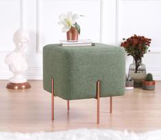 pufas zalia - Pufas Hanah Home Copper 52, žalias/vario, 40 cm x 40 cm x 42 cm - 3 nuotrauka