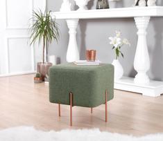 pufas zalia - Pufas Hanah Home Copper 52, žalias/vario, 40 cm x 40 cm x 42 cm - 4 nuotrauka
