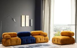 sofa kreslas fotelis - Fotelis Hanah Home Bubble O1 Velvet, mėlynas, 95 cm x 95 cm x 75 cm - 5 nuotrauka