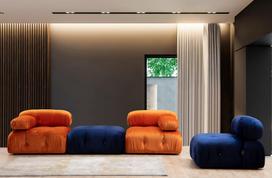 sofa kreslas fotelis - Fotelis Hanah Home Bubble O1 Velvet, mėlynas, 95 cm x 95 cm x 75 cm - 7 nuotrauka