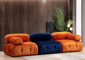 sofa kreslas fotelis - Fotelis Hanah Home Bubble O1 Velvet, mėlynas, 95 cm x 95 cm x 75 cm - 8 nuotrauka