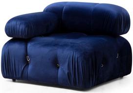 Fotelis Hanah Home Bubble L1 Velvet, mėlynas, 95 cm x 95 cm x 75 cm