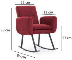 fotelis hanah - Supamasis krėslas Hanah Home Kono Maroon, raudonas, 86 cm x 52 cm x 99 cm - 6 nuotrauka