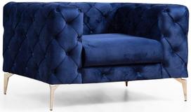 Fotelis Hanah Home Como Navy Blue, tamsiai mėlyna, 108 cm x 90 cm x 70 cm
