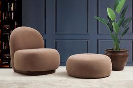 fotelis hanah - Fotelis Hanah Home Tina 560ARE1737, rudas, 74 cm x 85 cm x 75 cm - 4 nuotrauka