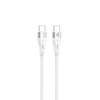 60w type c - Tellur Silicone Type-C to Type-C cable PD60W 1m white - 1 nuotrauka