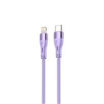 adapteriai type c - Tellur Silicone Type-C to Lightning cable PD30W 1m purple - 1 nuotrauka
