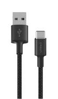 usb type c laidas 2 m - Orsen S9C USB A and Type C 2.1A 1m black - 1 nuotrauka