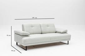 dviviete sofa lov - Sofa Hanah Home Mustang, balta, 199 x 99 x 83 cm - 10 nuotrauka