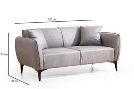 180 cm sofa - Sofa Hanah Home Belissimo, pilka, universalus, 95 x 180 x 67 cm - 7 nuotrauka