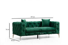 zalia sofa dviviete - Sofa Hanah Home Como, žalia, universalus, 90 x 197 x 73 cm - 6 nuotrauka