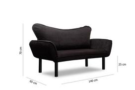 dviviete sofa lov - Sofa-lova Hanah Home Chatto, juoda, 140 x 65 x 70 cm - 7 nuotrauka