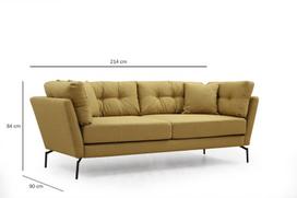 triviete sof - Sofa Hanah Home Mapa 3 Seat, geltona, 90 x 214 x 84 cm - 7 nuotrauka