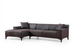 Kampinė sofa Hanah Home Petra, antracito, kairinė, 1440 x 250 x 69 cm