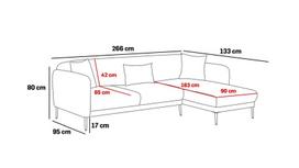 Pirkti Sofa-lova Hanah Home Simena, pilka, dešininė, 133 x 266 x 80 cm - Photo 3