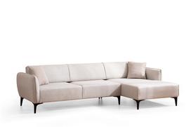 Kampinė sofa Hanah Home Belissimo, balta, dešininė, 140 x 270 x 67 cm