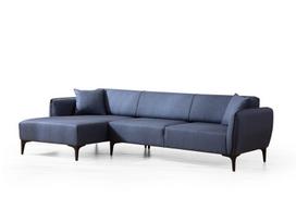 Kampinė sofa Hanah Home Belissimo, mėlyna, kairinė, 140 x 270 x 67 cm