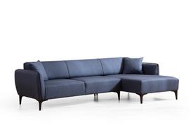 Kampinė sofa Hanah Home Belissimo, mėlyna, dešininė, 140 x 270 x 67 cm