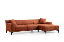 Kampinė sofa Hanah Home Petra, oranžinė, dešininė, 1440 x 250 x 69 cm