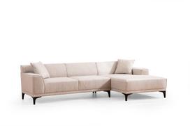 Kampinė sofa Hanah Home Petra, balta, dešininė, 1440 x 250 x 69 cm