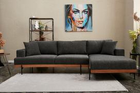 Pirkti Kampinė sofa Hanah Home Liva, antracito, dešininė, 76 x 227 x 94 cm - Photo 1