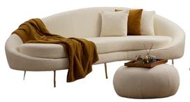 Sofa Hanah Home Eses 3-Seat, kreminė, 255 x 120 x 85 cm