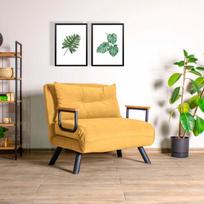foteliukai - Sofa-lova Hanah Home Sando 1-Seat, geltona, 78 x 60 x 78 cm - 5 nuotrauka