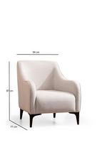 fotelis hanah - Fotelis Hanah Home Belissimo, baltas, 77 cm x 94 cm x 87 cm - 4 nuotrauka